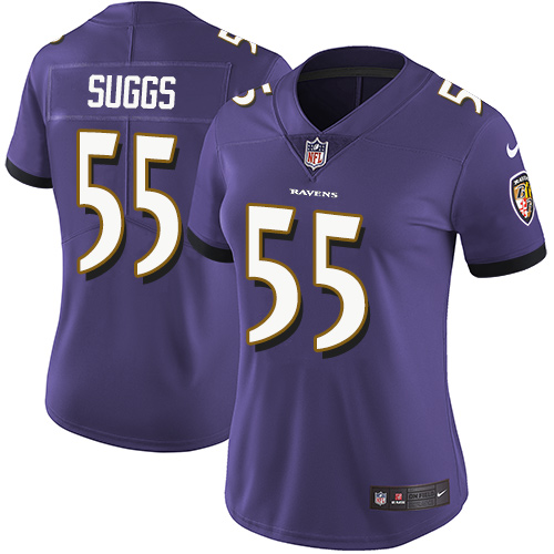 Nike Ravens #55 Terrell Suggs Purple Team Color Women's Stitched NFL Vapor Untouchable Limited Jersey