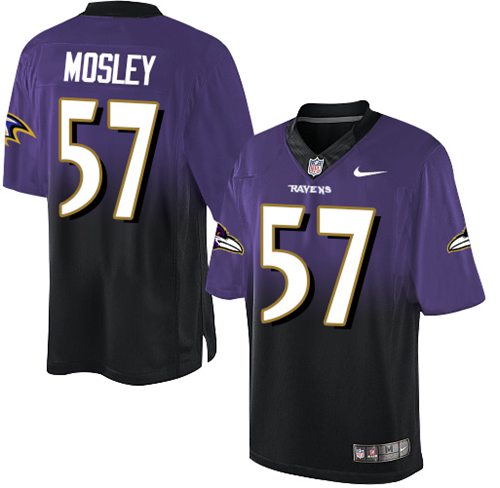 Nike Ravens #57 C.J. Mosley Purple Black Men's Stitched NFL Elite Fadeaway Fashion Jersey