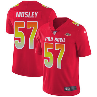Nike Ravens #57 C.J. Mosley Red Women's Stitched NFL Limited AFC 2018 Pro Bowl Jersey
