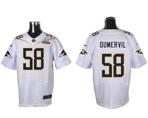 Nike Ravens #58 Elvis Dumervil White 2016 Pro Bowl Men's Stitched NFL Elite Jersey