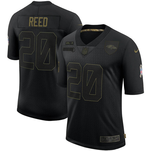 Nike Ravens 20 Ed Reed Black 2020 Salute To Service Limited Jersey