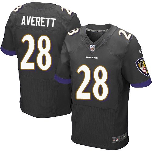 Nike Ravens 28 Anthony Averett Black Elite Jersey