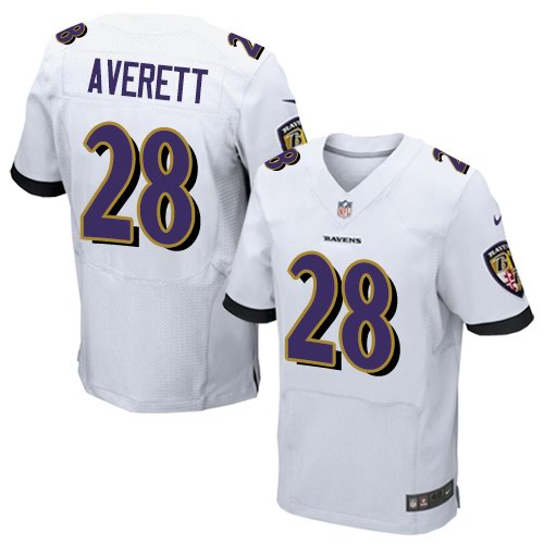 Nike Ravens 28 Anthony Averett White Elite Jersey