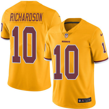 Nike Redskins #10 Paul Richardson Gold Men's Stitched NFL Limited Rush Jersey