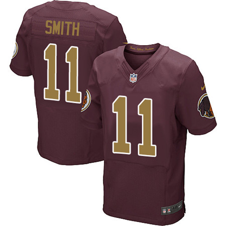 Nike Redskins #11 Alex Smith Burgundy Red Alternate Men's Stitched NFL 80TH Throwback Elite Jersey