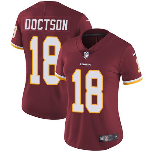 Nike Redskins #18 Josh Doctson Burgundy Red Team Color Women's Stitched NFL Vapor Untouchable Limited Jersey