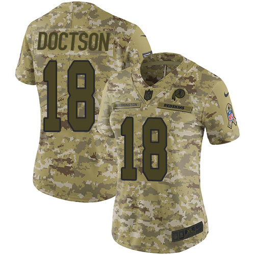Nike Redskins #18 Josh Doctson Camo Women's Stitched NFL Limited 2018 Salute to Service Jersey