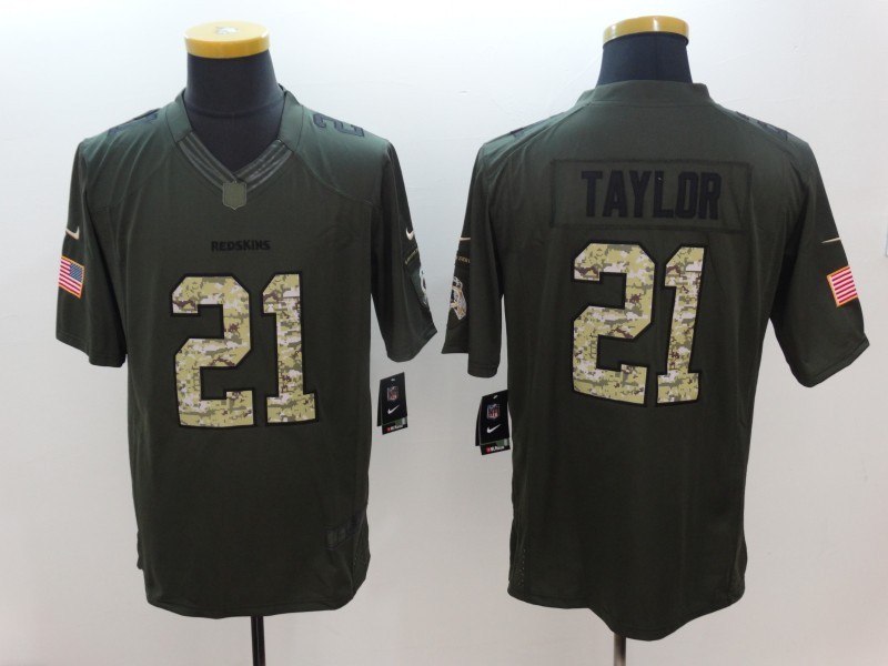 Nike Redskins #21 Sean Taylor  Green Men's Stitched NFL Limited Salute To Service Jersey