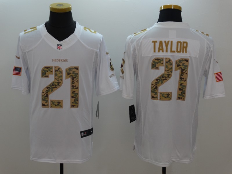 Nike Redskins #21 Sean Taylor  White Men's Stitched NFL Limited Salute to Service Jersey
