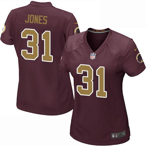 Nike Redskins #31 Matt Jones Burgundy Red Alternate Women's Stitched NFL Elite Jersey