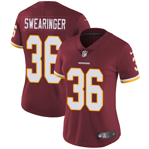 Nike Redskins #36 D.J. Swearinger Burgundy Red Team Color Women's Stitched NFL Vapor Untouchable Limited Jersey