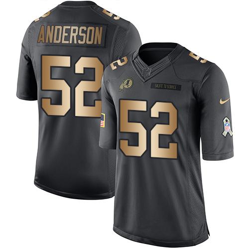 Nike Redskins #52 Ryan Anderson Black Men's Stitched NFL Limited Gold Salute To Service Jersey