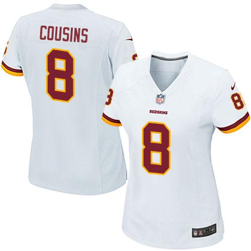 Nike Redskins #8 Kirk Cousins White Women's Stitched NFL Elite Jersey