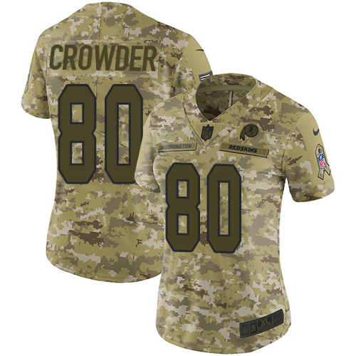 Nike Redskins #80 Jamison Crowder Camo Women's Stitched NFL Limited 2018 Salute to Service Jersey