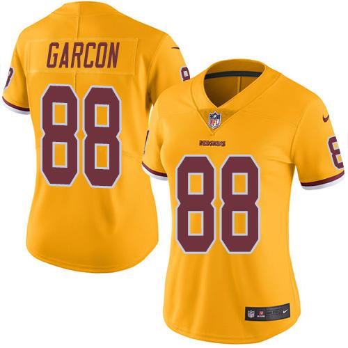 Nike Redskins #88 Pierre Garcon Gold Women's Stitched NFL Limited Rush Jersey