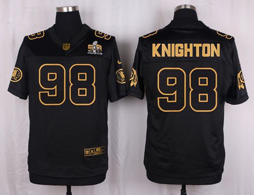 Nike Redskins #98 Terrance Knighton Black Men's Stitched NFL Elite Pro Line Gold Collection Jersey