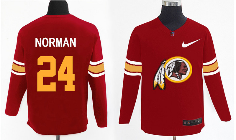 Nike Redskins 24 Josh Norman Red Knit Sweater