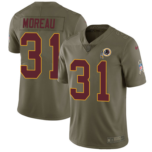 Nike Redskins 31 Fabian Moreau Olive Salute To Service Limited Jersey