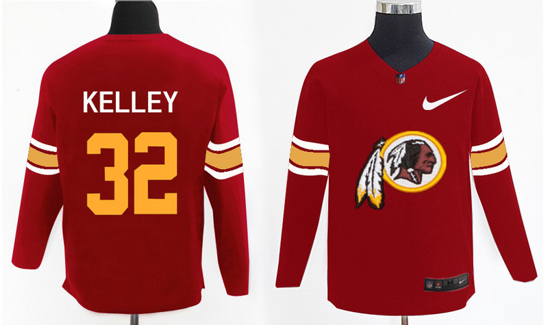 Nike Redskins 32 Robert Kelley Red Knit Sweater