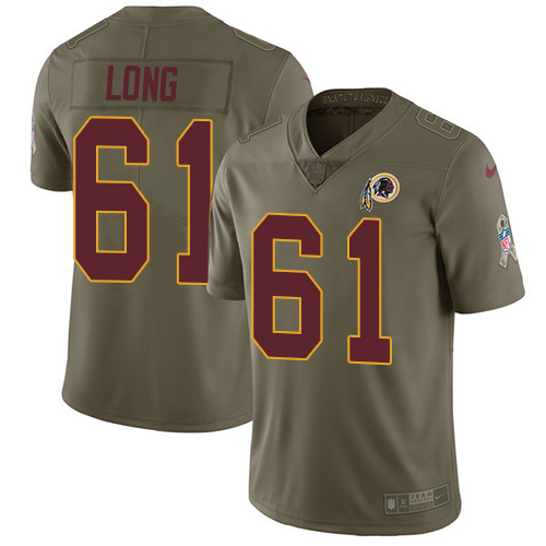 Nike Redskins 61 Spencer Long Olive Salute To Service Limited Jersey