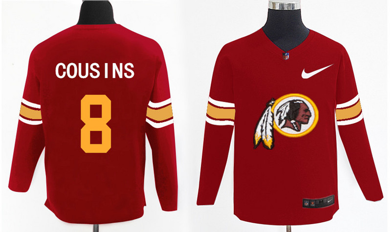 Nike Redskins 8 Kirk Cousins Red Knit Sweater