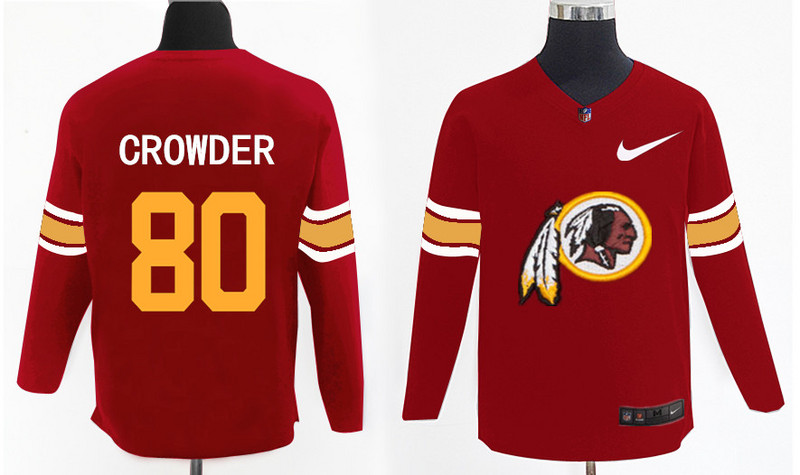 Nike Redskins 80 Jamison Crowder Red Knit Sweater