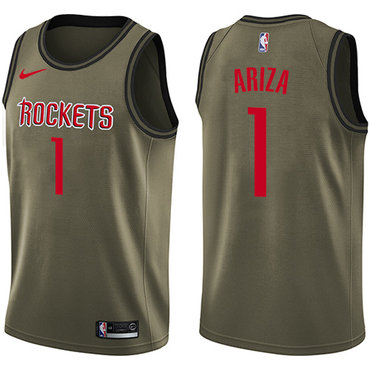 Nike Rockets #1 Trevor Ariza Green Salute to Service NBA Swingman Jersey