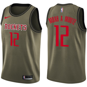 Nike Rockets #12 Luc Mbah a Moute Green Salute to Service NBA Swingman Jersey