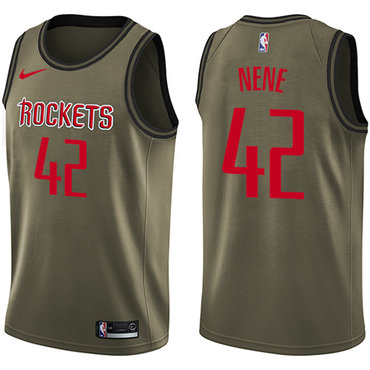 Nike Rockets #42 Nene Green Salute to Service NBA Swingman Jersey