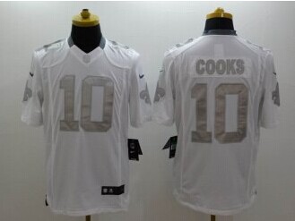 Nike Saints #10 Cooks White NFL Limited Platinum Jersey