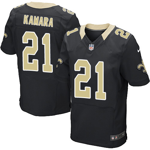 Nike Saints #21 Alvin Kamara Black Team Color Men's Stitched NFL Elite Jersey