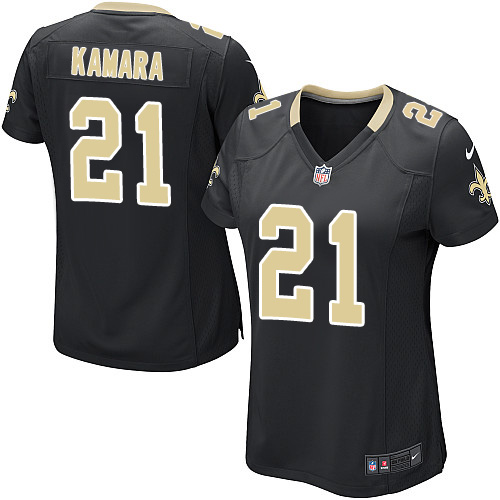 Nike Saints #21 Alvin Kamara Black Team Color Women's Stitched NFL Elite Jersey