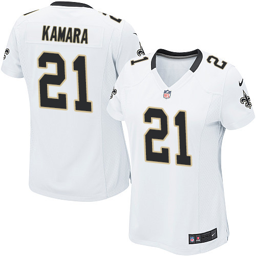 Nike Saints #21 Alvin Kamara White Women's Stitched NFL Elite Jersey
