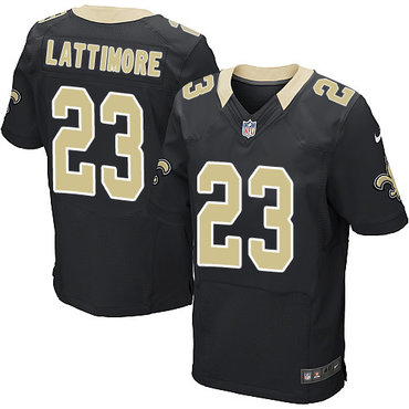 Nike Saints #23 Marshon Lattimore Black Team Color Men's Stitched NFL Elite Jersey