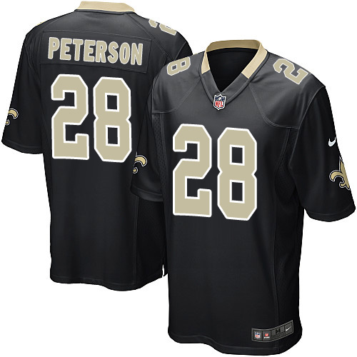 Nike Saints #28 Adrian Peterson Black Team Color Youth Stitched NFL Elite Jersey