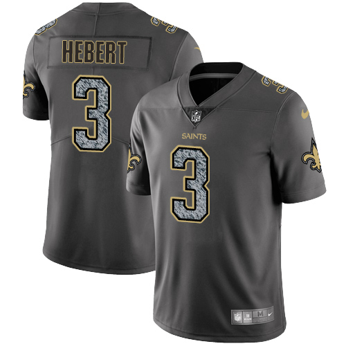 Nike Saints #3 Bobby Hebert Gray Static Men's NFL Vapor Untouchable Game Jersey