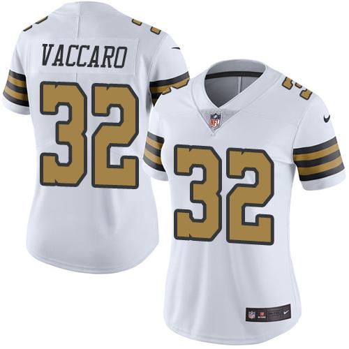 Nike Saints #32 Kenny Vaccaro White Women's Stitched NFL Limited Rush Jersey