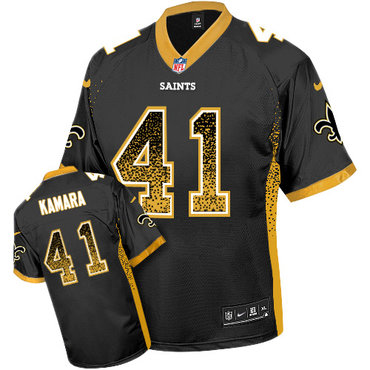 Nike Saints #41 Alvin Kamara Black Team Color Men's Stitched NFL Elite Drift Fashion Jersey