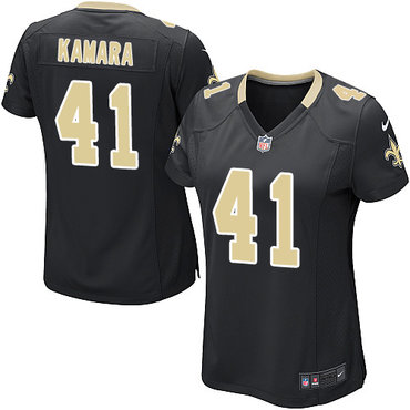 Nike Saints #41 Alvin Kamara Black Team Color Women's Stitched NFL Elite Jersey