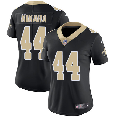 Nike Saints #44 Hau'oli Kikaha Black Team Color Women's Stitched NFL Vapor Untouchable Limited Jersey