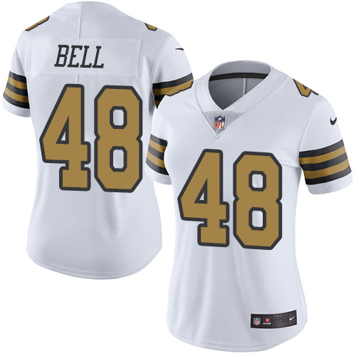 Nike Saints #48 Vonn Bell White Women's Stitched NFL Limited Rush Jersey