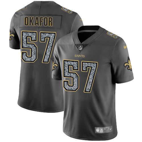 Nike Saints #57 Alex Okafor Gray Static Youth NFL Vapor Untouchable Game Jersey