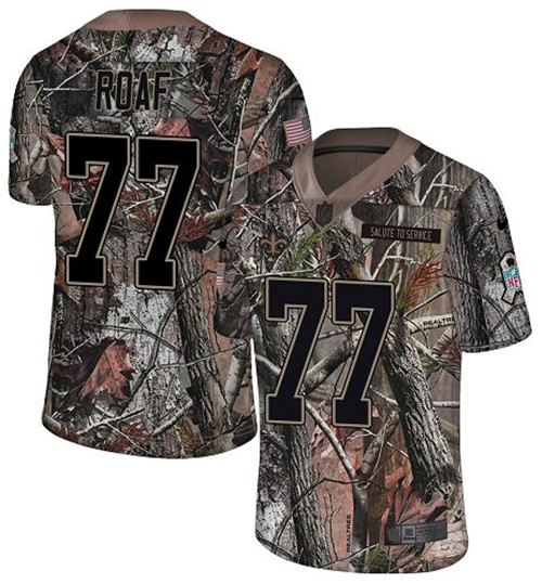 Nike Saints #77 Willie Roaf Camo Men's Stitched NFL Limited Rush Realtree Jersey