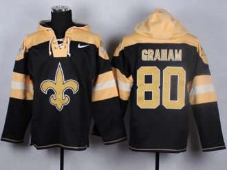 Nike Saints #80 Jimmy Graham Black Player Pullover NFL Hoodie