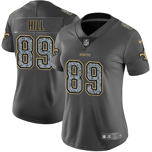 Nike Saints #89 Josh Hill Gray Static Women's NFL Vapor Untouchable Game Jersey
