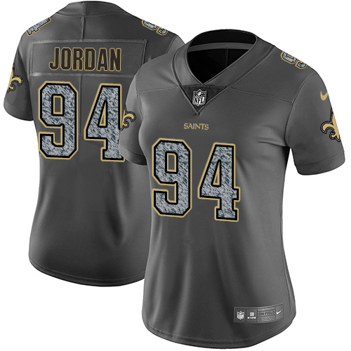 Nike Saints #94 Cameron Jordan Gray Static Women's Stitched NFL Vapor Untouchable Limited Jersey
