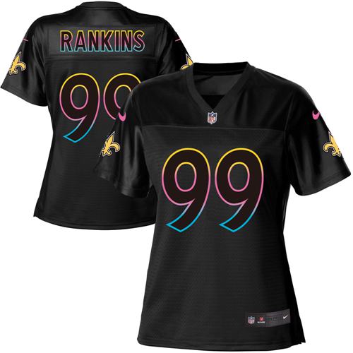 Nike Saints #99 Sheldon Rankins Black Women's NFL Fashion Game Jersey