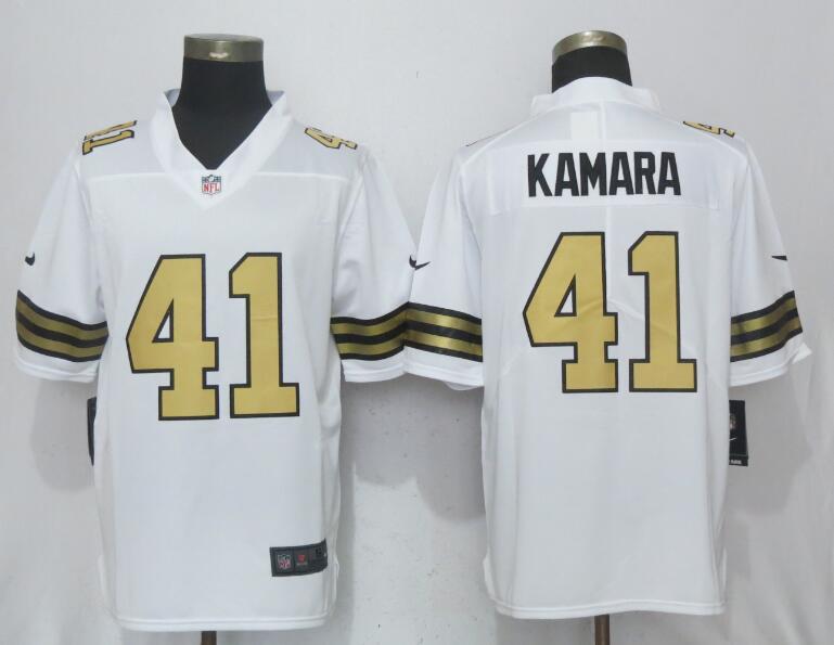 Nike Saints 41 Alvin Kamara White Color Rush Limited Jersey