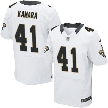 Nike Saints 41 Alvin Kamara White Elite Jersey
