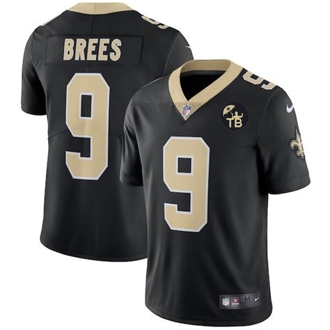 Nike Saints 9 Drew Brees Black W Tom Benson Patch Vapor Untouchable Limited Jersey